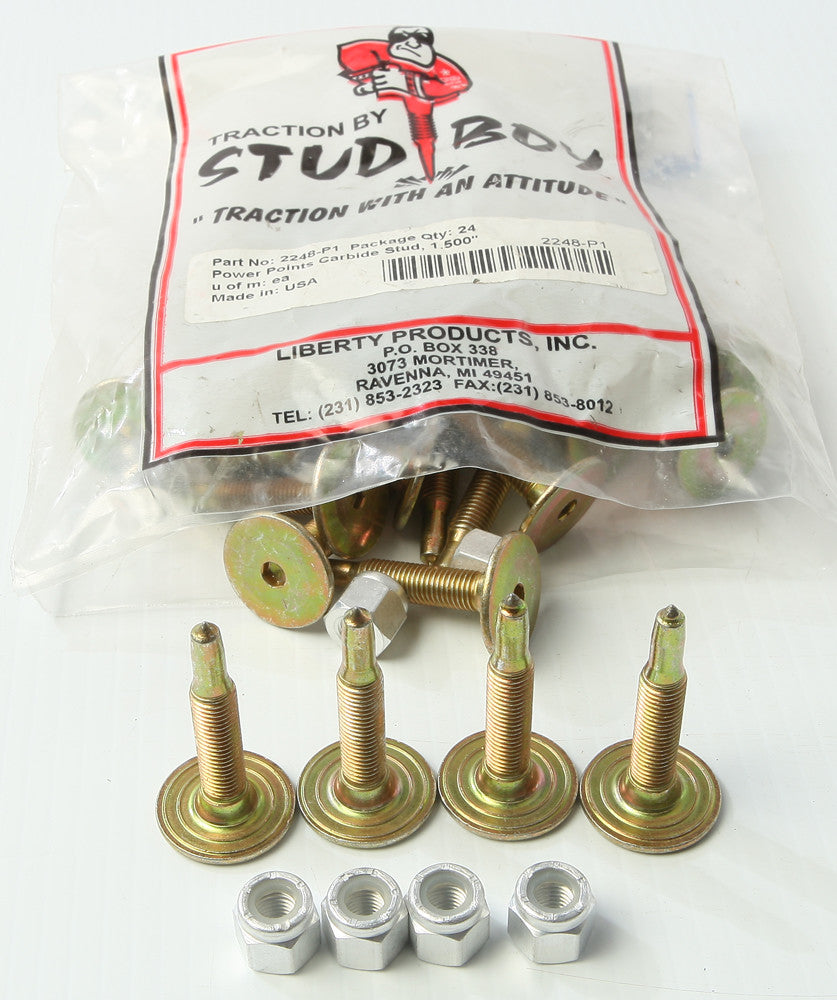 STUD BOY POWER POINT CARBIDE PUSH THROUGH STUDS
