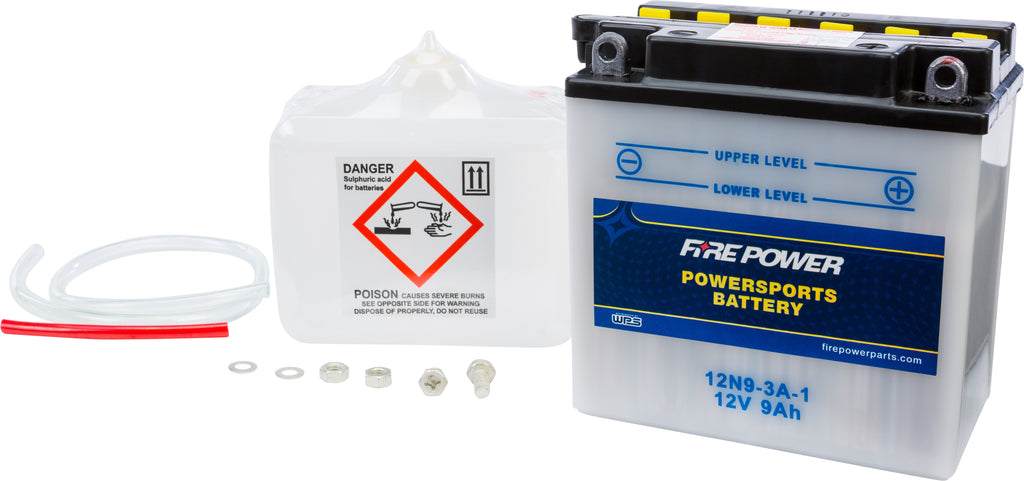 BATTERY W/ACID 12N9-3A 12V