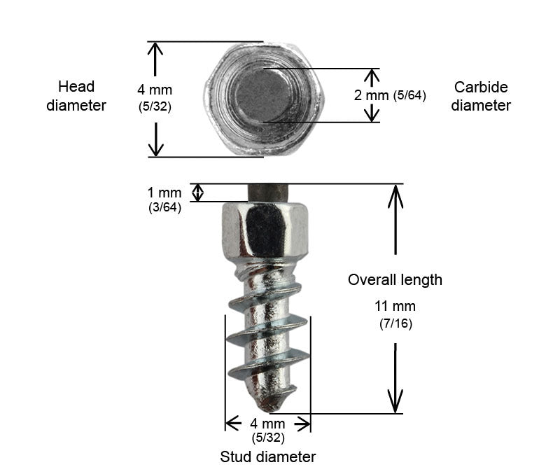 11MM STANDARD SCREW STUDS QTY 100